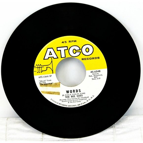 VTG 1968 The Bee Gees Words/Sinking Ships ATCO Records 45-6548 LP Single Vinyl - Picture 3 of 3